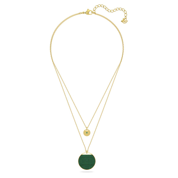 Swarovski Ginger layered pendant Green, Gold-tone plated