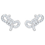 Swarovski Lifelong Bow stud earrings Bow, White, Rhodium plated -5627345