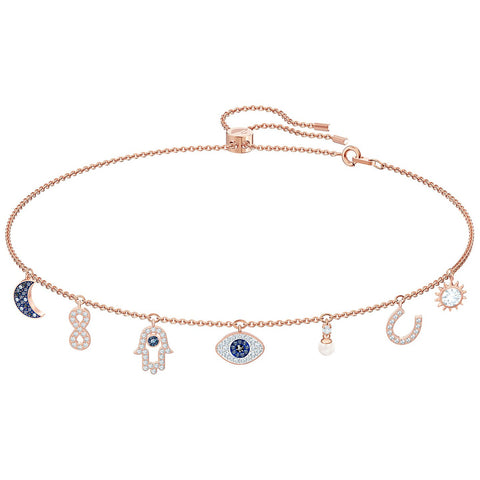 Authentic Symbolic Necklace, Multi-Colored Rose-Gold Tone Plated -5497664