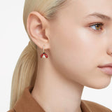 Swarovski Idyllia drop earrings Asymmetrical, Ladybug, Red, Gold-tone -5666131