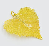 Real Leaf PENDANT COTTONWOOD Dipped in 24K Yellow Gold Genuine Leaf