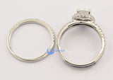 1.25ct Engagement Wedding Set 2 RINGS Signity CZ Pave/Prong Set Sterling Silver