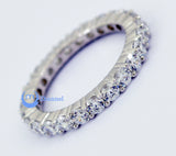 Wedding ETERNITY RING 3mm Band Signity CZ Rhodium over Sterling Silver