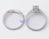1.25ct Round Cut Engagement Wedding Set 2 RINGS Signity CZ  Sterling Silver