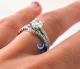 1.25ct Round Cut Engagement Wedding Set 2 RINGS Signity CZ  Sterling Silver