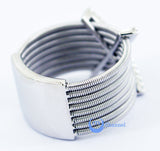 Contemporary Modern Spiral Cocktail Fashion X Ring CHRISTA Sterling Silver w/Signity CZ