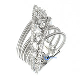 Contemporary Spiral Cross Silver Fashion Ring MARY Sterling Silver Signity CZ