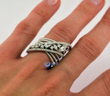 Contemporary Spiral Cross Silver Fashion Ring MARY Sterling Silver Signity CZ