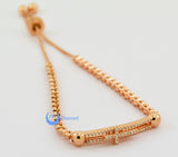 Contemporary Modern Rode Gold Bracelet with Moving Cross Sterling Silver CZ - Zhannel
 - 1