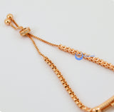 Contemporary Modern Rode Gold Bracelet with Moving Cross Sterling Silver CZ - Zhannel
 - 3