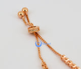 Contemporary Modern Rode Gold Bracelet with Moving Cross Sterling Silver CZ - Zhannel
 - 4