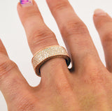 Wedding ETERNITY RING 7mm Band Pave Set Signity CZ Rose Gold over Sterling Silver