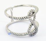 Infinity "8" Ring Double Fashion Ring Pave Signity CZ Rhodium over Sterling Silver