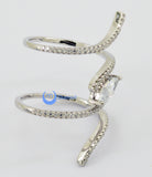 Spiral Fashion Ring PAMELA Signity CZ Pave/Prong Set Rhodium over Sterling Silver