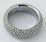 Wedding ETERNITY RING 7mm Band Pave Set Signity CZ Rhodium over Sterling Silver