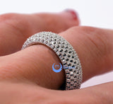Wedding ETERNITY RING 7mm Band Pave Set Signity CZ Rhodium over Sterling Silver