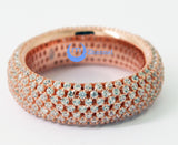 Wedding ETERNITY RING 7mm Band Pave Set Signity CZ Rose Gold over Sterling Silver