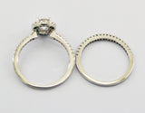 1ct Engagement Wedding Set 2 RINGS Signity CZ Rhodium over Sterling Silver - Zhannel
 - 2