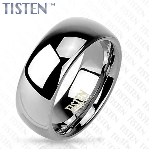 6mm Classic Wedding Band Glossy Mirror Polished Tisten (Tungsten+Titanium) Ring - Zhannel