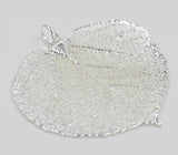 Real Leaf PENDANT with Chain ASPEN Dipped in Silver Genuine Leaf Necklace - Zhannel
 - 4