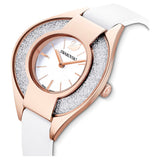Swarovski Crystalline Sporty Watch Leather strap, White, Rose gold -5547635