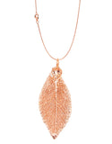 Real Leaf PENDANT with Chain ELM Dipped in Rose Gold Genuine Leaf Necklace