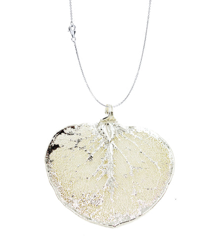 Real Leaf PENDANT with Chain Eucalyptus in Silver Genuine Leaf Necklace
