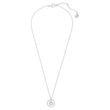 Swarovski Lavender Pendant Round shape, White, Rhodium plated -5535545