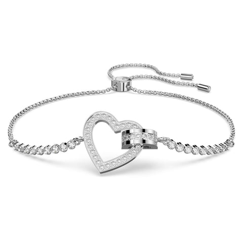 Swarovski Lovely Bracelet Heart, White, Rhodium plated- 5636447