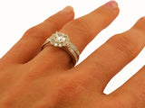 1ct Round Cut Engagement Wedding Ring Signity CZ Rhodium Sterling Silver