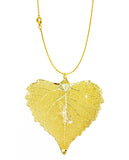 Real Leaf PENDANT with Chain COTTONWOOD Dipped in 24K Yellow Gold Necklace