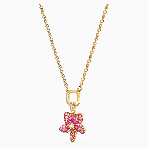 Swarovski Tropical Flower Pendant, Pink, Gold-tone plated 5524356 - Morré  Lyons Jewelers