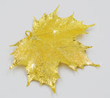 Real Leaf Christmas ORNAMENT Sugar Maple 4" Dipped in 24K Yellow Gold