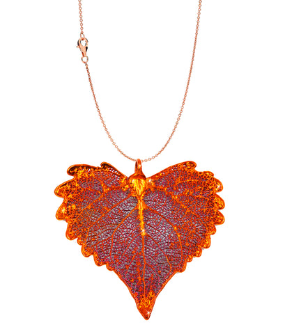 Real Leaf PENDANT with Chain COTTONWOOD Dipped in Copper Genuine Leaf Necklace