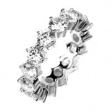 Wedding ETERNITY RING 6mm Band Signity CZ Rhodium over Sterling Silver