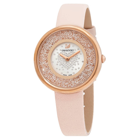 Swarovski Crystalline PURE Watch Heart, Leather strap, Pink, Rose gold -5376086