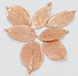 Real Leaf PENDANT ROSE Genuine LEAF Dipped in Rose Gold