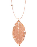 Real Leaf PENDANT with Chain ROSE Genuine LEAF in Rose Gold Necklace