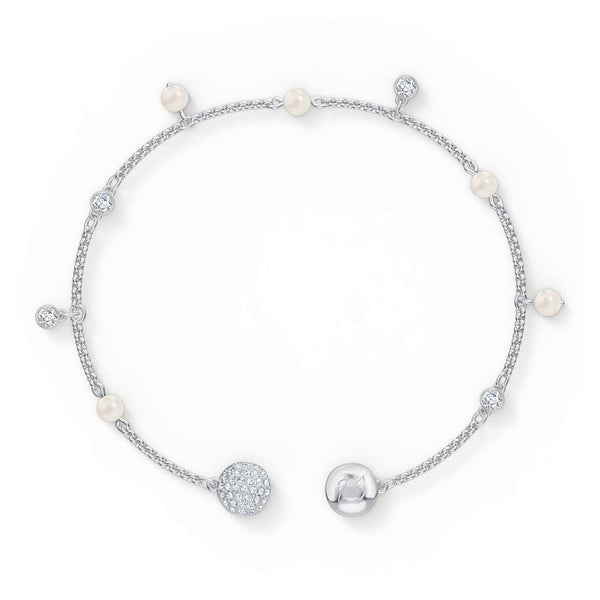 Swarovski Remix Delicate Pearl Bracelet, White, Rhodium, L Swarovski Remix Delicate Pearl Bracelet, White, Rhodium, L