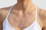 Real Leaf PENDANT Lacey OAK in Dipped Rose Gold Genuine Leaf