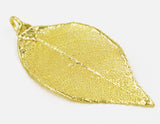 Real Leaf PENDANT with Chain ROSE Genuine LEAF in 24K Yellow Gold Necklace