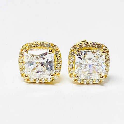 1.05ct Princess Cut Earrings Studs KIM Signity CZ Sterling Silver