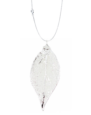 Real Leaf PENDANT with Chain EVERGREEN in Silver Genuine Leaf Necklace