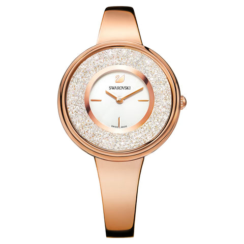 Swarovski Crystalline Pure Watch, Metal bracelet, White, Rose gold-tone -5269250