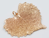 Real Leaf PENDANT with Chain COTTONWOOD Rose Gold Dipped Genuine Leaf Necklace