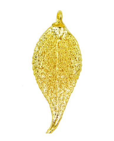 Real Leaf PENDANT EVERGREEN Dipped in 24K Yellow Gold Genuine Leaf