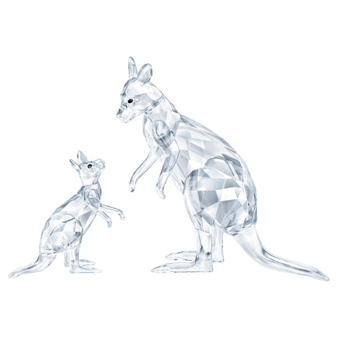 Swarovski Crystal Figurines KANGAROO Mother with Baby, Clear -5428563