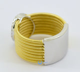 Contemporary Spiral O Circle Gold Fashion Ring YOLANDA Sterling Silver CZ