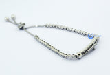 Contemporary Modern Silver Bracelet with Moving Cross Sterling Silver CZ