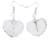 Real Leaf Hook Drop EARRINGS EUCALYPTUS Silver Dipped Genuine Leaf